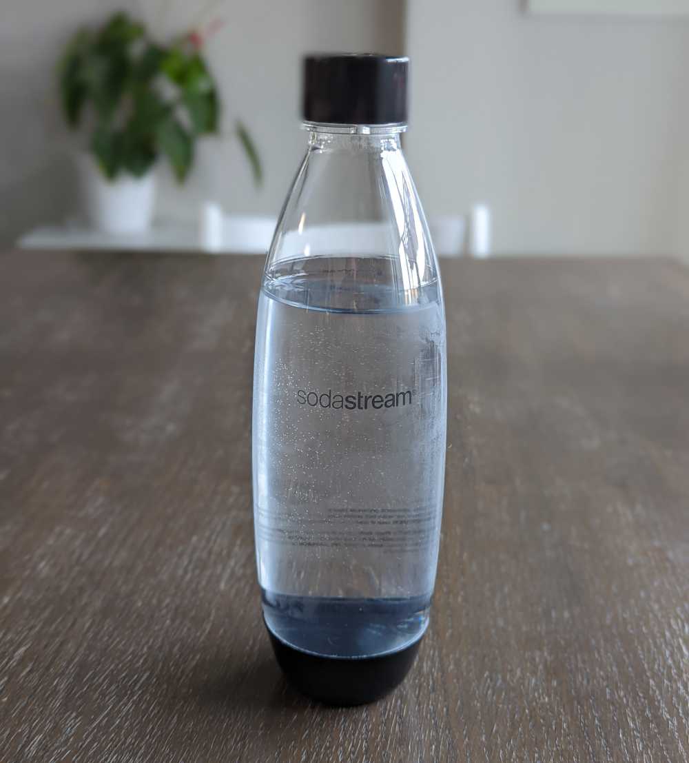 A SodaStream bottle