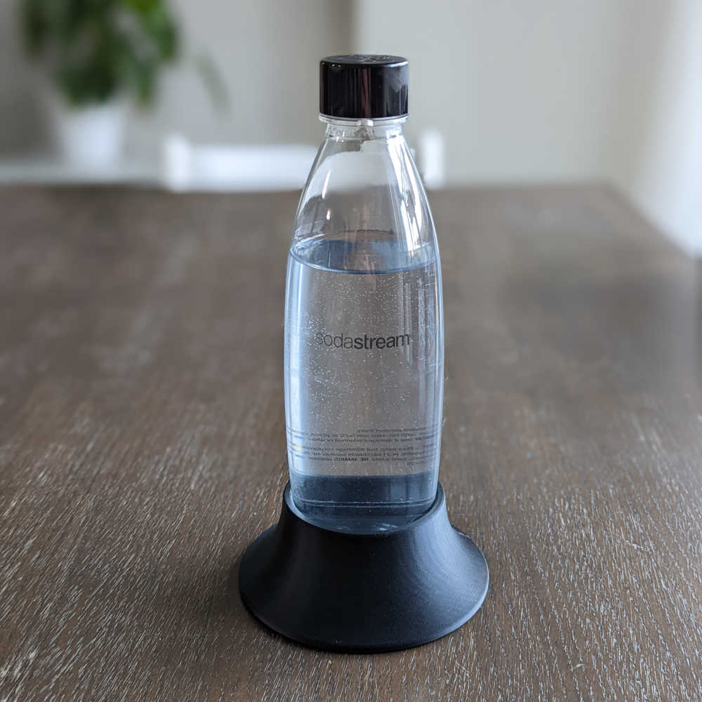 The SodaStream bottle in the holder